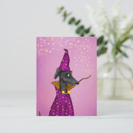 Carte postale de chien de l'Assistant noir (Debout devant)