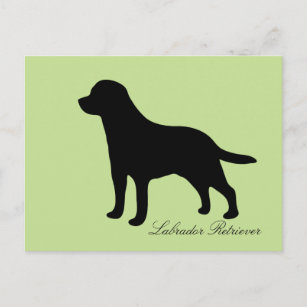 Carte postale de chien de silhouette noire Labrado