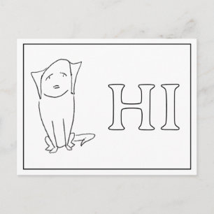 Carte postale de chien décontracté disant bonjour