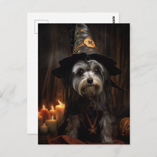 Carte postale de chien d'Halloween (Devant / Derrière)