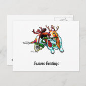 Carte postale de chien d'incapacité de Noël (Devant / Derrière)