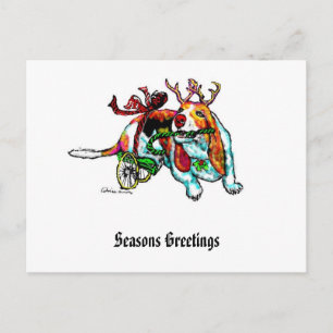 Carte postale de chien d'incapacité de Noël