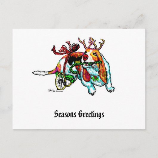 Carte postale de chien d'incapacité de Noël (Devant)