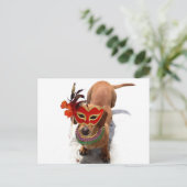 Carte postale de Chien Mardi Gras Dachshund (Debout devant)