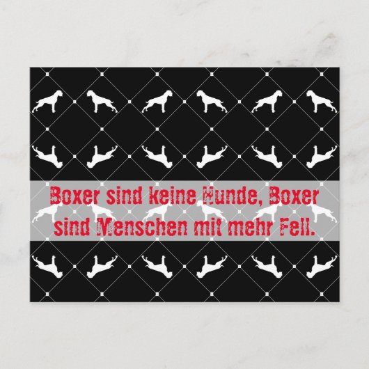 Carte postale de chiens Boxer (Devant)