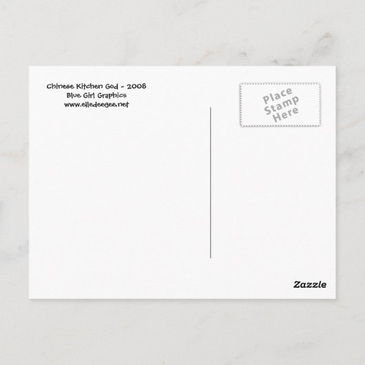 Carte postale de Chinese Kitchen God (Dos)