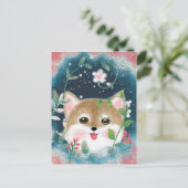 Carte postale de chiot Shiba Inu mignon (Debout devant)