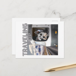 Carte postale de chiot voyageur