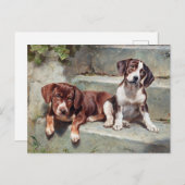 Carte postale de chiots vintage (Devant / Derrière)