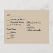 Carte postale de choix de dîner RSVP de partitions (Dos)