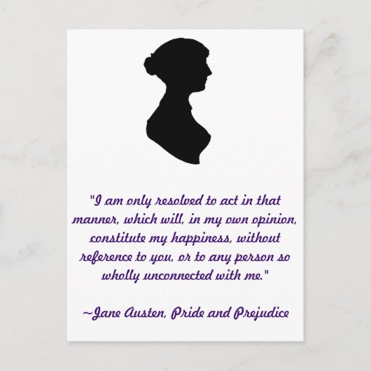 Carte postale de citation de Jane Austen (Devant)