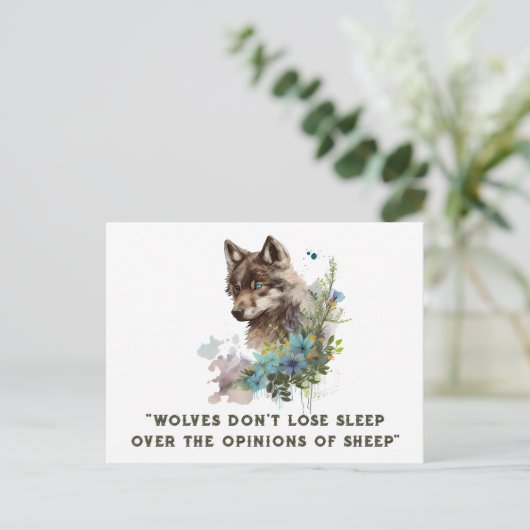 Carte postale de citation de loup (Debout devant)