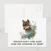 Carte postale de citation de loup (Devant / Derrière)
