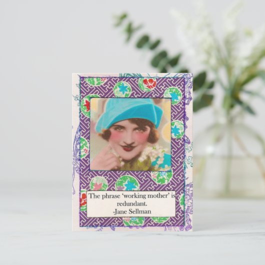 Carte postale de citation de maternité de Jane (Debout devant)