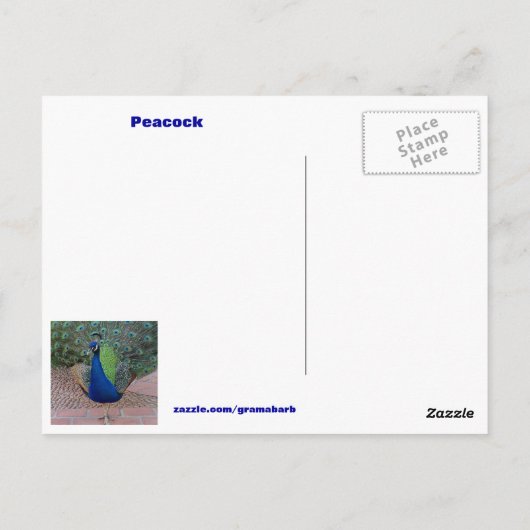 Carte postale de citation de paon (Dos)