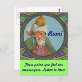 Carte postale de citation de Rumi (Devant / Derrière)