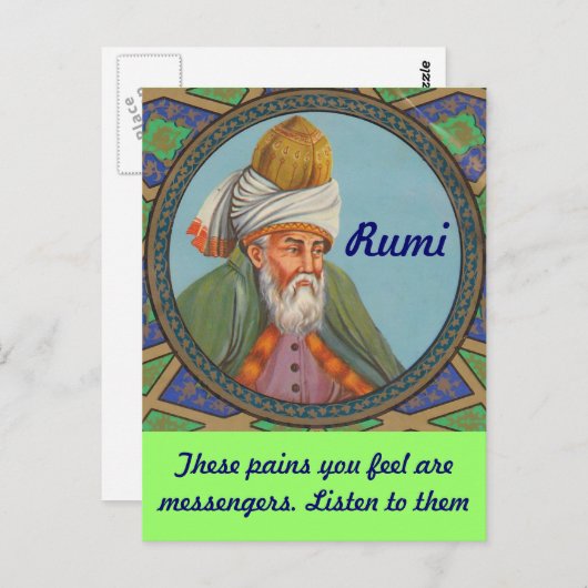Carte postale de citation de Rumi (Devant / Derrière)