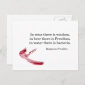 Carte postale de citation de vin et de bière de (Devant / Derrière)