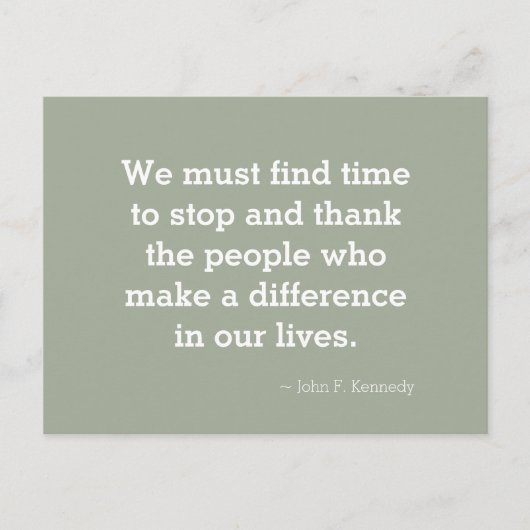 Carte postale de citation inspirante de remercieme (Devant)