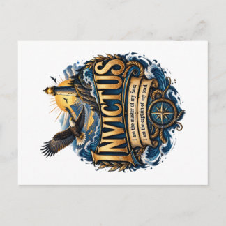 Carte postale de citation inspirante Invictus