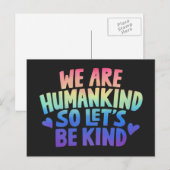 Carte postale de citation Lets Be Kind Humankind (Devant / Derrière)