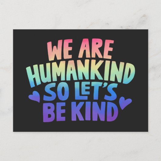 Carte postale de citation Lets Be Kind Humankind (Devant)