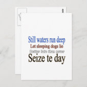 Carte postale de citations célèbres (Devant / Derrière)