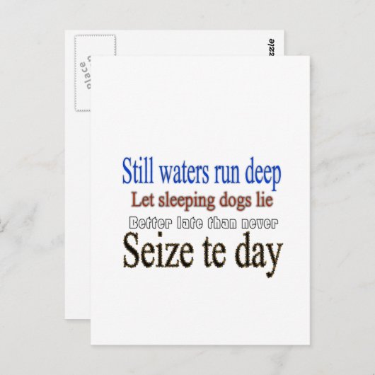 Carte postale de citations célèbres (Devant / Derrière)