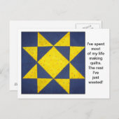 Carte postale de citations de bloc de courtepoint (Devant / Derrière)