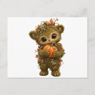 Carte postale de citrouille d'ours de mousse migno