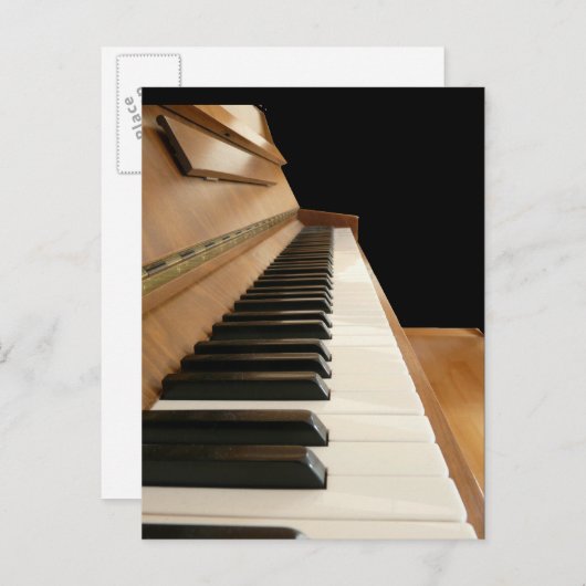 Carte postale de clavier de piano (Devant / Derrière)