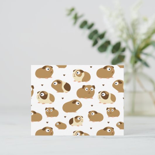 Carte postale de cochons d'Inde mignons (Debout devant)