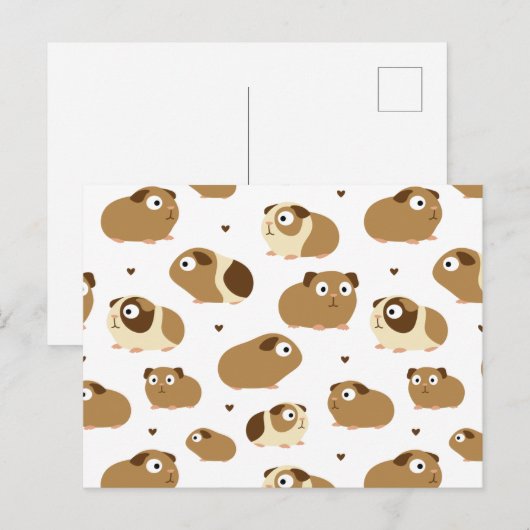 Carte postale de cochons d'Inde mignons (Devant / Derrière)