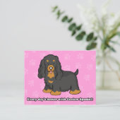 Carte postale de Cocker Carton mignon Spaniel (Debout devant)