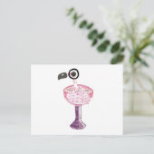 Carte postale de cocktail de Flamant rose (Debout devant)