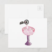 Carte postale de cocktail de Flamant rose (Devant / Derrière)