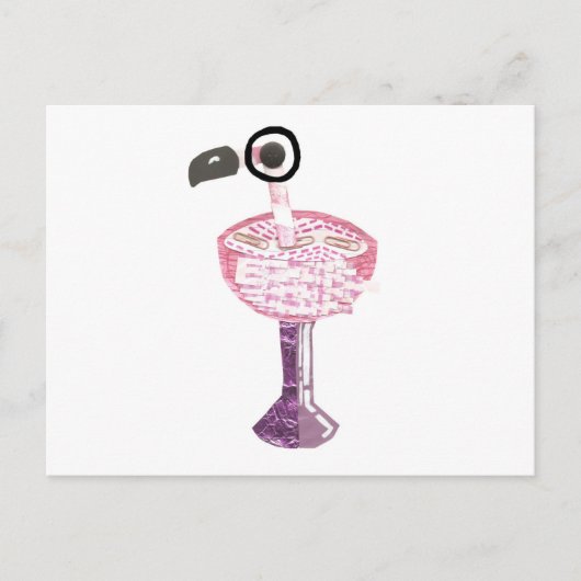 Carte postale de cocktail de Flamant rose (Devant)