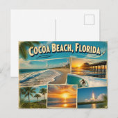 Carte postale de Cocoa Beach, Floride (Devant / Derrière)
