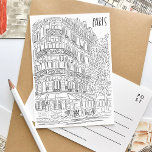 Carte postale de coin parisien noir et blanc<br><div class="desc">Magnifiquement illustré carte postale noire et blanche avec un joli coin pittoresque de Paris,  France.</div>