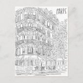 Carte postale de coin parisien noir et blanc (Devant)
