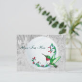 Carte postale de colibri à gorge rubis (Debout devant)