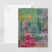 Carte postale de collage aléatoire de visages vint (Devant / Derrière)