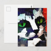 Carte postale de collage de chat (Devant / Derrière)