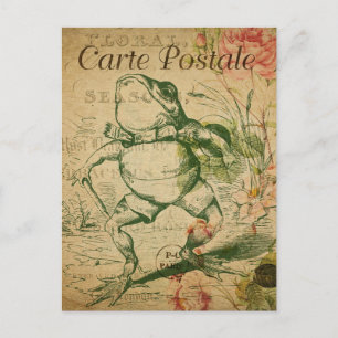 Carte postale de collage de grenouille vintage mod