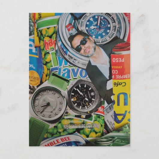 Carte postale de collage de montres en conserve, d (Devant)
