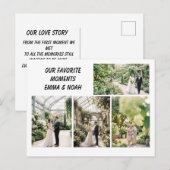 Carte postale de collage de photos de mariage mode (Devant / Derrière)