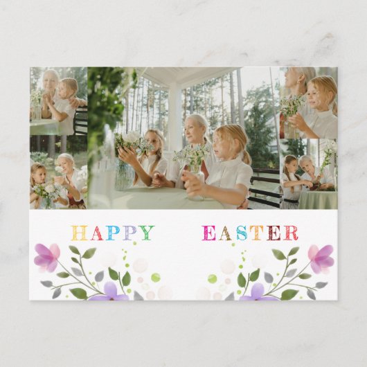 Carte postale de collage de photos de Pâques perso (Devant)