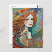 Carte postale de collage de sirène (Devant / Derrière)