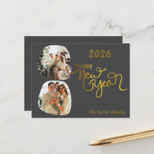 Carte postale de collage du Nouvel An modifiable –