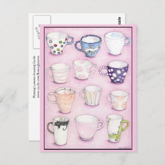 Carte postale de collection rose (Devant / Derrière)